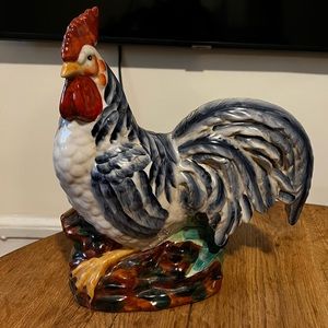 Antique Italian Majolica Rooster